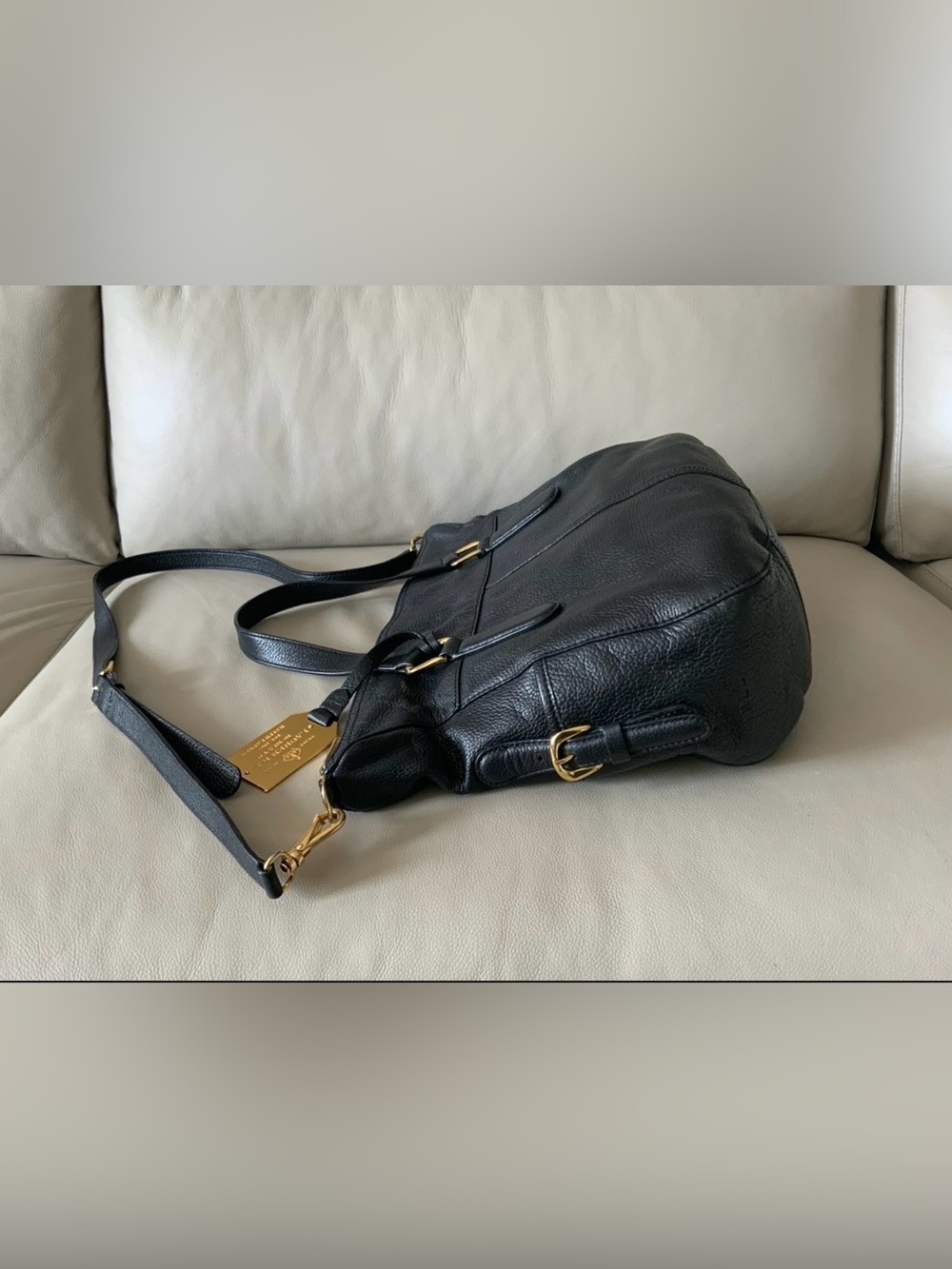 Lauren Ralph Lauren Large Pebble Leather Satchel Bag - Picture 6 of 10